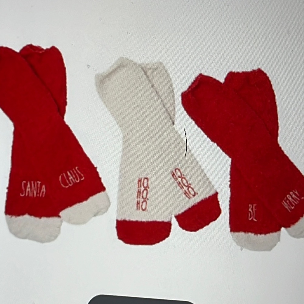 Rae Dunn cozy Socks Crew Santa hohoho be merry NEW BNIP Christmas